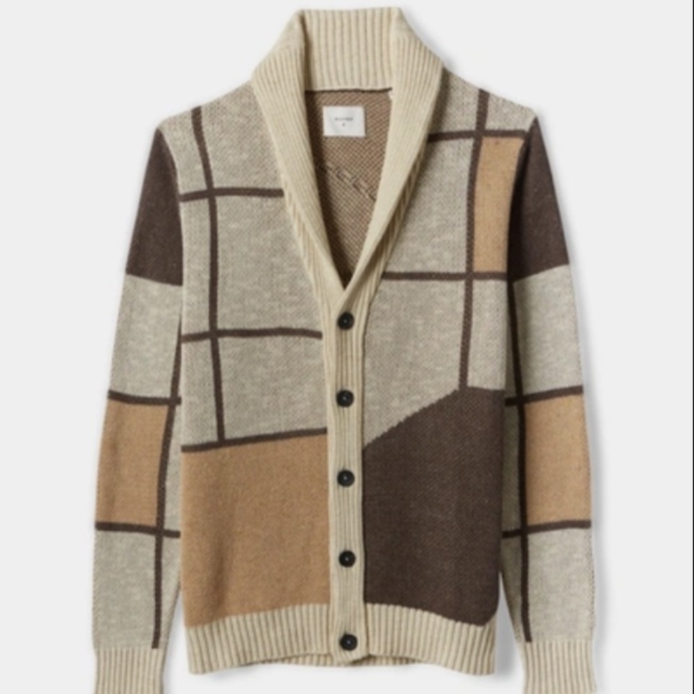Billy Reid Frames Jacquard Cardigan Sweater
